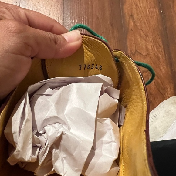 Undandy Leather Wingtip Oxford Dress Shoes Size 44 Brown Green w Matching Laces - Picture 10 of 13